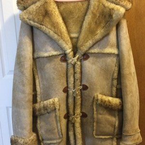 Vintage 1970 Leather Suede lamb HEAVY Coat 4.5 LBS ONE OWNER